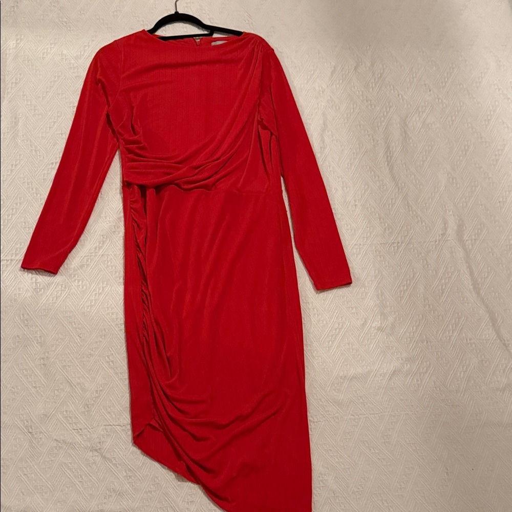 H&M Vibrant Red Asymmetrical Dress